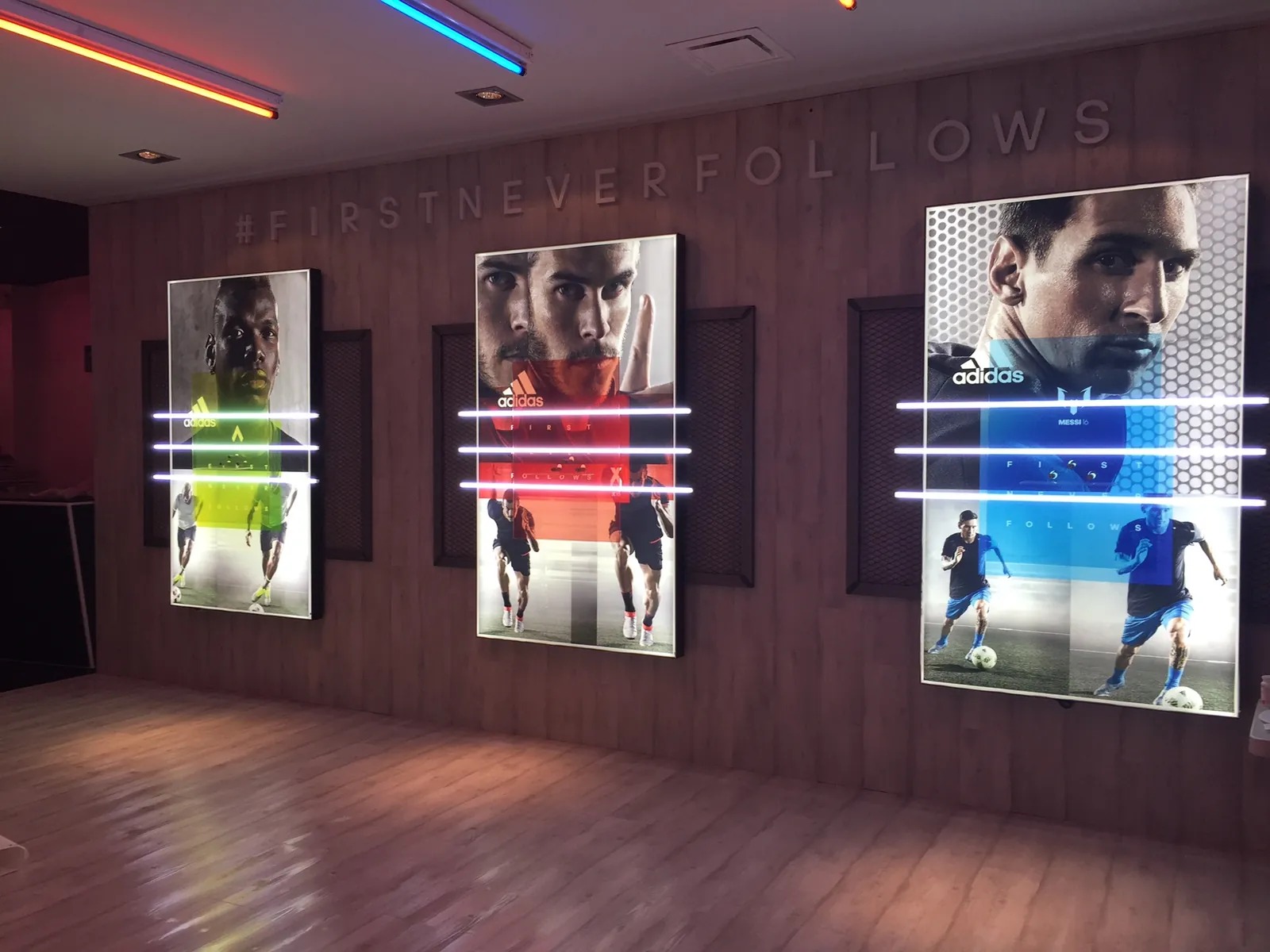 Adidas — illuminated display wall