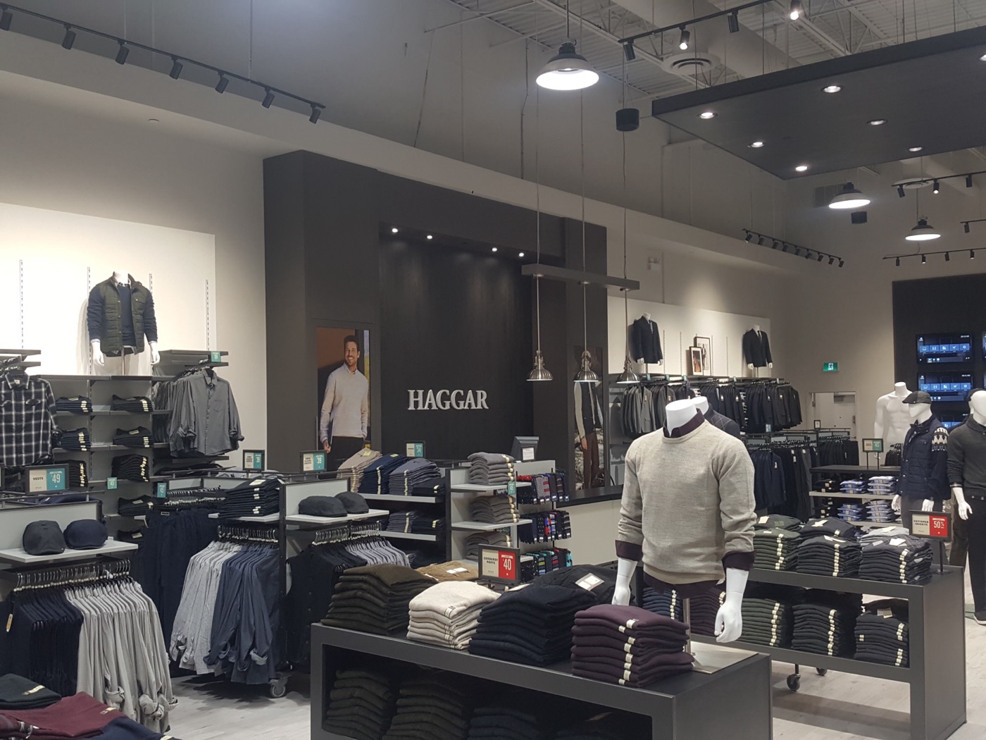 Interior — Haggar branded feature wall