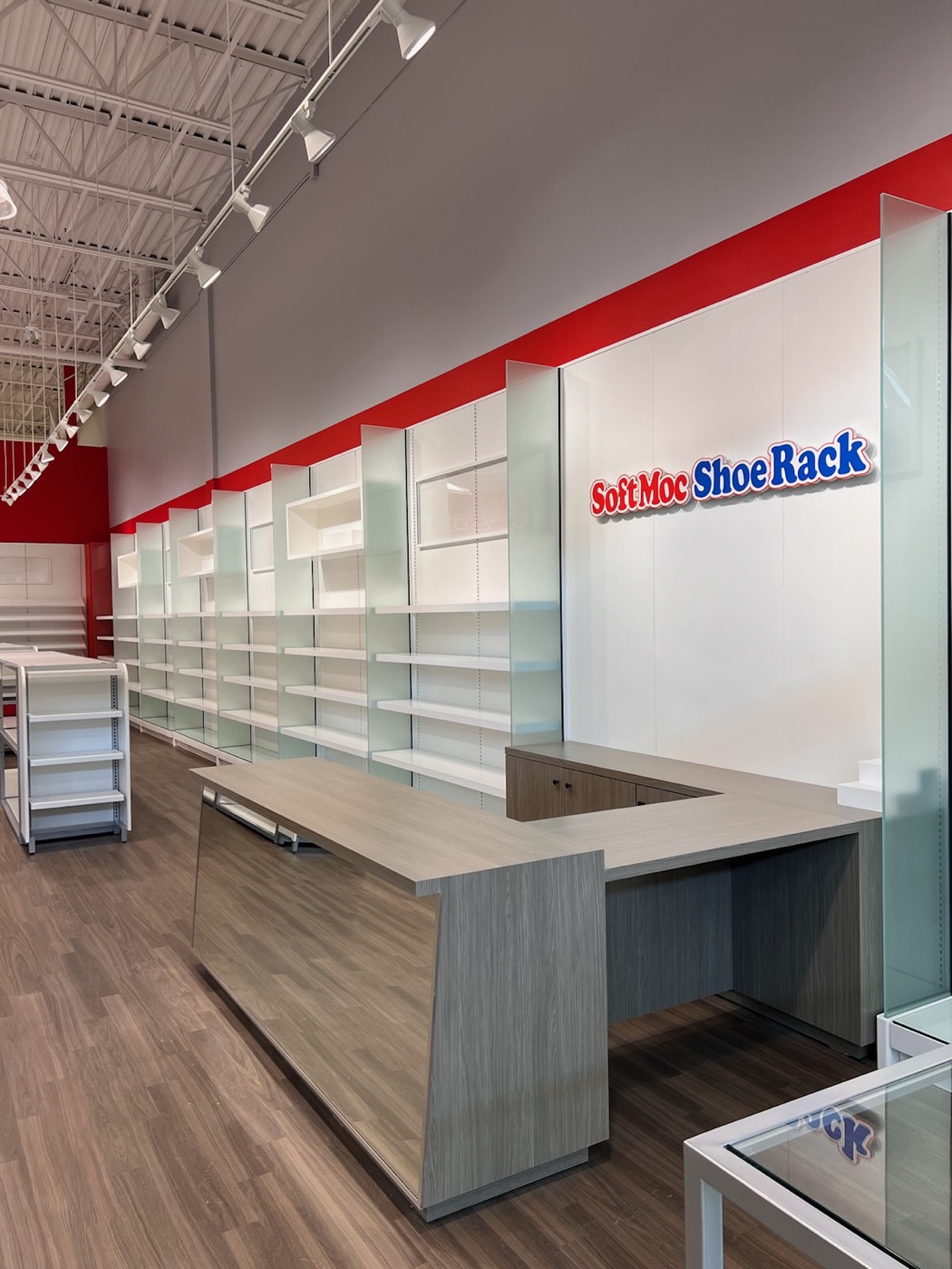 POS counter and branded feature wall